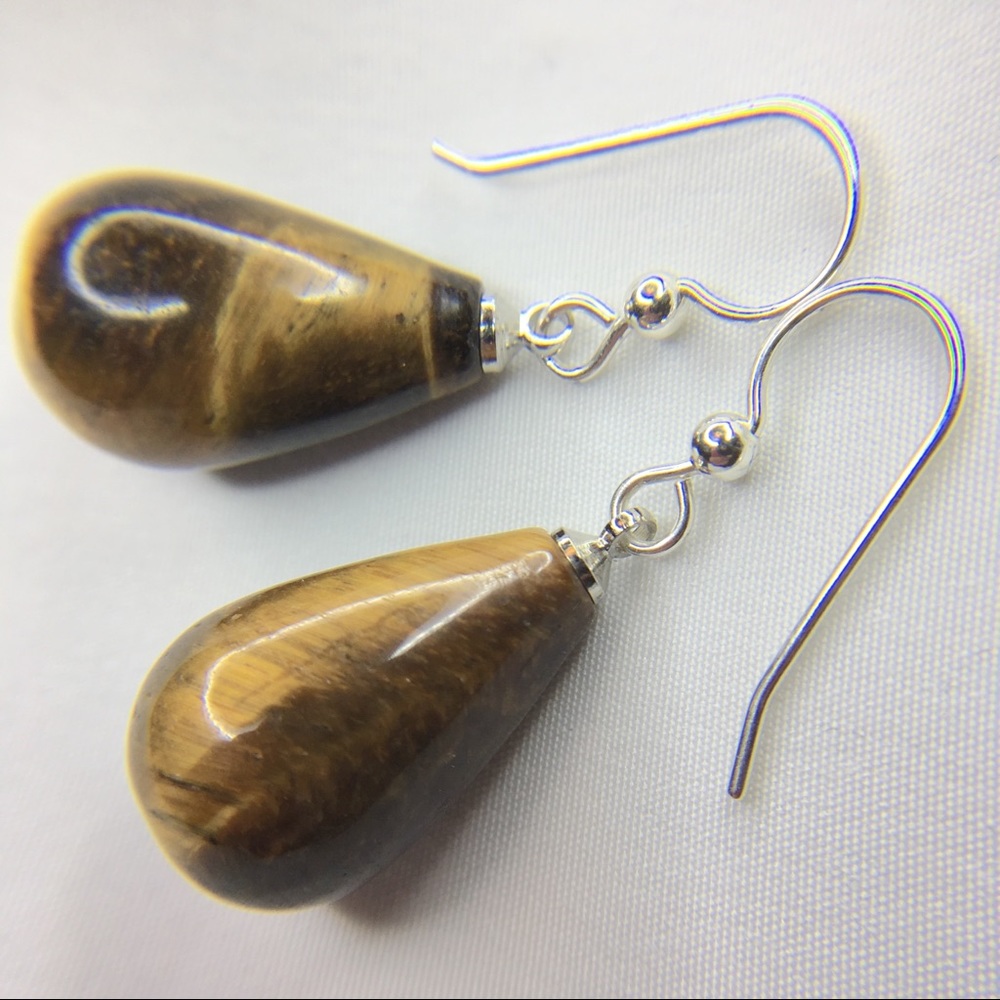 Tiger’s Eye Sterling Silver Handmade Earrings